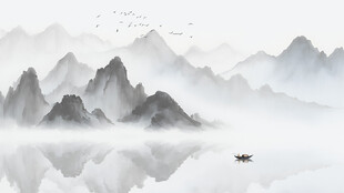 水墨山水画背景