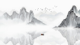 唯美意境山水画