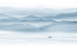  新中式意境山水水墨画