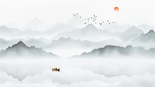 古典水墨山水背景