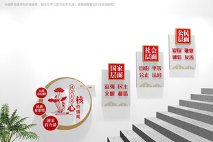 社会主义核心价值观楼梯文化墙