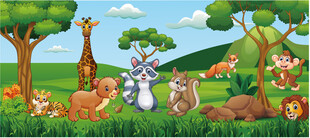 卡通森林动物