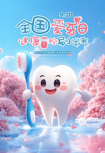 爱牙日海报