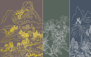 中式国画山水古典背景墙