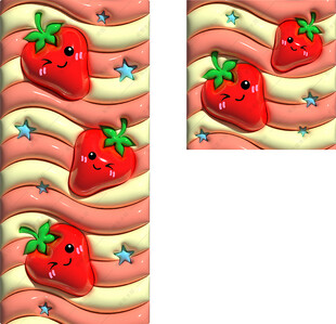 3D草莓手机壁纸膨胀风