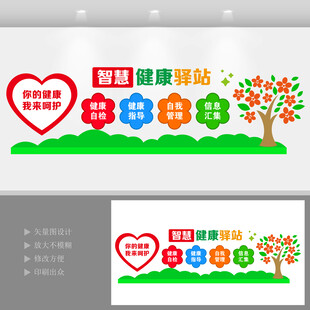 智慧健康驿站文化墙