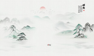 意境山水背景墙