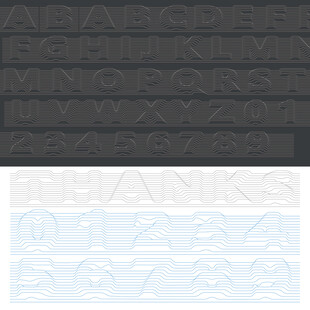 立体线条字母数字