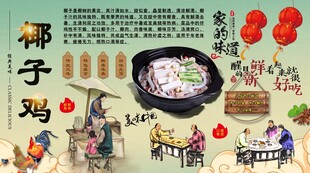 椰子鸡背景墙