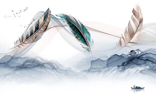 爆款 高清中式山水 TIF分层