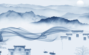 现代 高清中式山水 TIF分层