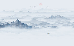 意境水墨山水背景