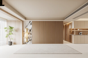 现代极简 轻奢客厅 空场景