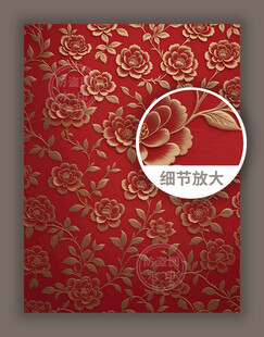 红色华丽中式古典花纹底纹图案