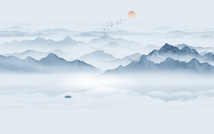 意境水墨山水画