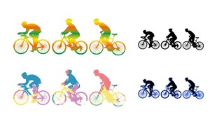 骑行剪影图片