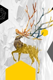 抽象麋鹿画