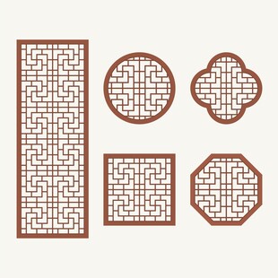 中式花纹 窗花格 镂空隔断