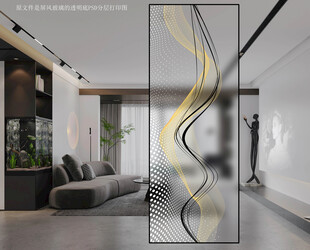 高清分层透明底屏风玻璃打印图