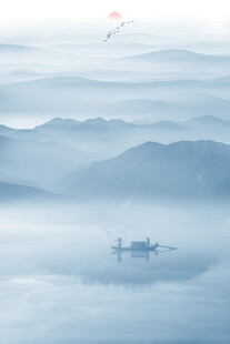 竖式玄关水墨画