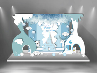 城堡冬天极地动物宝宝宴