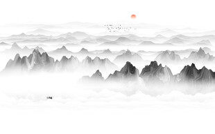 抽象禅境水墨画