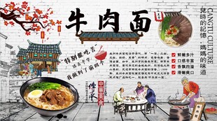 牛肉面背景墙