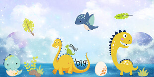 卡通恐龙背景墙