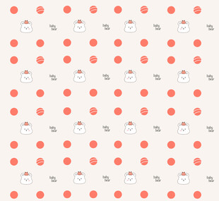  可爱卡通小熊印花