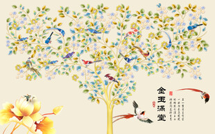 金玉满堂电视背景墙