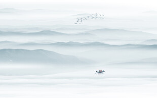 山水水墨画背景墙