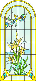 高清分层彩绘玻璃打印图