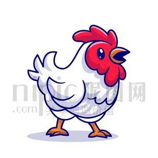 可爱卡通公鸡母鸡