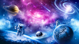 梦幻外太空星球宇宙银河星空背景