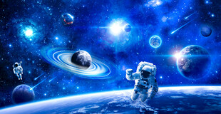 太空宇宙星球宇航员银河星空背景