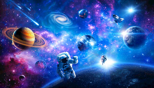 太空宇航员星球银河宇宙星空背景