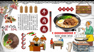 牛肉面背景墙
