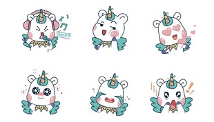 可爱卡通矢量独角兽