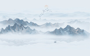 意境水墨山水画