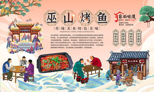 巫山烤鱼背景
