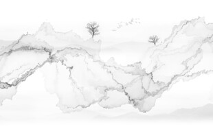 新中式屏风隔断水墨山水画