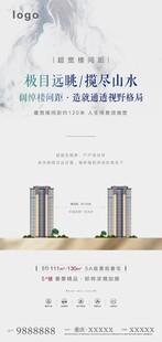 房地产楼间距价值点微信广告海报