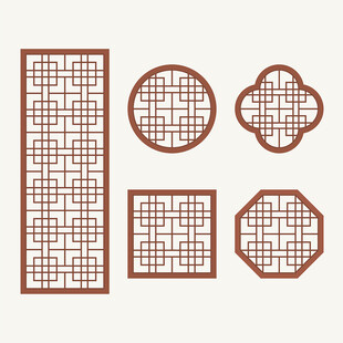 中式花纹 窗花格 镂空隔断