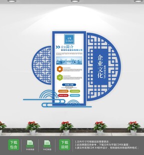 中国风企业发展历程文化墙