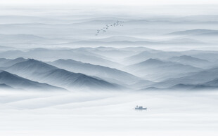 山水水墨画背景墙