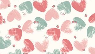 爱心 草莓 数码印花