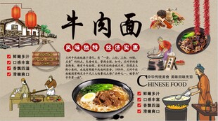 牛肉面背景墙