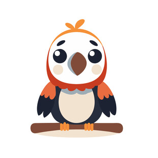 动物简约可爱小鹦鹉