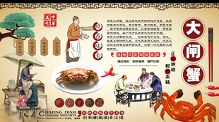 大闸蟹背景墙