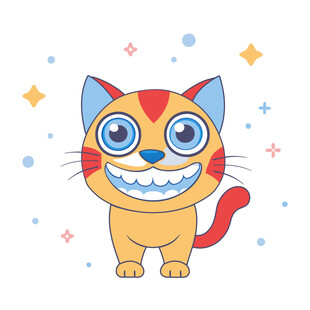 动物可爱哈哈大笑小猫